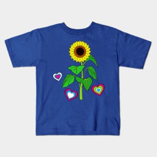 Sunflower with Hearts Kids T-Shirt